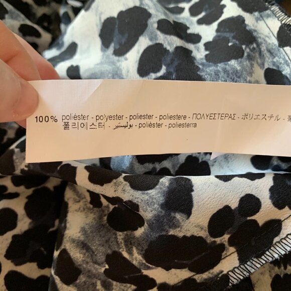 Zara Black Animal Print Ruffled Straps Button-Down Dress. Size Medium NWT - Picture 10 of 12